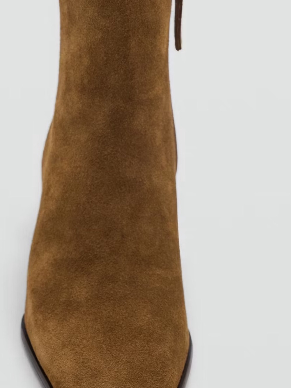 Mango Suede Ankle Pointed Toe Boots in Tobacco Brown - Picture 2 of 8